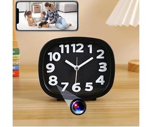 GiDaCom Caméra Espion 1080P, Réveil WiFi avec Détection de Mouvement, Vision Nocturne, Microphone, Affichage de Téléphone Portable, Application iOS/Android, Tuya, Surveillance à Domicile et au Bureau