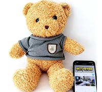 GiDaCom Ours en peluche avec caméra WiFi - Moniteur bébé 4K et 1080P avec vision en temps réel, détection de mouvement avec notifications, support micro SD 128 Go, app Allcam365