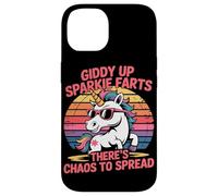 Giddy Up Sparkle Farts Il y a du Chaos à propager Licorne Coque pour iPhone 14