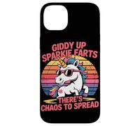 Giddy Up Sparkle Farts Il y a du Chaos à propager Licorne Coque pour iPhone 14 Plus