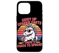 Giddy Up Sparkle Farts Il y a du Chaos à propager Licorne Coque pour iPhone 16 Pro Max