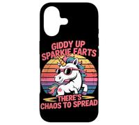 Giddy Up Sparkle Farts Il y a du Chaos à propager Licorne Coque pour iPhone 17