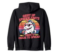 Giddy Up Sparkle Farts Il y a du Chaos à propager Licorne Sweat à Capuche
