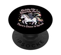 Giddy Up Sparkle Farts There's Chaos to Spread |- PopSockets PopGrip Adhésif