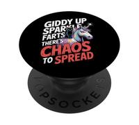Giddy Up Sparkle Farts There's Chaos to Spread |- PopSockets PopGrip Adhésif