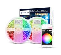 GIDEALED Kit bande LED RVB ZigBee 10m intelligent intensité variable fonctionne avec HuB Bridge,Tuya Gateway,ZigBee Hub requis Echo Plus pour APP/Alexa Voice Control LightStrips Éclairage d'ambiance