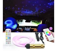 GIDEALED Kit de plafonniers étoiles à fibre optique LED contrôlés par App Smart, Bluetooth RGBW Fiber Optic Lights avec 200 câbles 2m,0,75 mm pour éclairage d'ambiance plafond maison/voiture Blanc