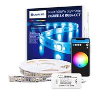 GIDEALED Smart ZigBee 3.0 Kit de LED d'ambiance à intensité variable avec 5m bande LED RGBWW,Pont HUB compatible,Echo Plus pour APP/Alexa Commande Vocale RVB Blanc Froid Blanc Chaud (RGBCCT) Strips