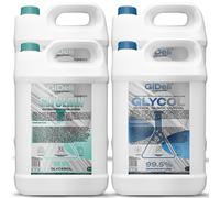 GiDeli 2 x 5 l de glycérine 99,5 % + 2 x 5 l de propylène glycol 99,5 % - Lot de 2 matières premières pour cosmétiques, pharmaceutiques, chimiques, laboratoires et applications techniques - Total de