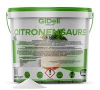 GiDeli Acide Citrique 10kg E330 Qualité Alimentaire - Poudre Blanche Pure pour Pâtisserie et Conserves - Détartrant Naturel Grand Format pour Lave-vaisselle, Lave-linge - Booste Votre Lessive
