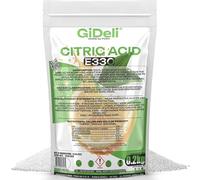 GiDeli Acide Citrique 200g E330 Qualité Alimentaire - Poudre Blanche Pure pour Pâtisserie et Conserves - Détartrant Naturel Grand Format pour Lave-vaisselle, Lave-linge - Booste Votre Lessive
