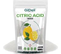 GiDeli Acide Citrique 500g E330 Qualité Alimentaire - Poudre Blanche Pure pour Pâtisserie et Conserves - Détartrant Naturel Grand Format pour Lave-vaisselle, Lave-linge - Booste Votre Lessive