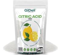 GiDeli Acide Citrique 5kg E330 Qualité Alimentaire - Poudre Blanche Pure pour Pâtisserie et Conserves - Détartrant Naturel Grand Format pour Lave-vaisselle, Lave-linge - Booste Votre Lessive