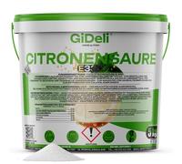 GiDeli - Acide citrique en poudre monohydraté de qualité alimentaire E330, 5000 g pur, cristaux de haute qualité pour le nettoyage et le détartrage, acidifiant sans sucre, lot de 5 kg