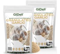 GiDeli Ail Semoule 2 x 1 kg - Granulés Séchés - Sachets Refermables | Ingrédient unique, végétalien, idéal pour marinades, charcuterie maison, aïoli, légumes rôtis