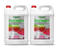 GiDeli Bioéthanol - 2 x 5 l - Parfum fraise des bois - 96,6 % d'éthanol - Pour intérieur et extérieur - Sans fumée et suie - Fabriqué à partir de maïs et de betterave sucrière
