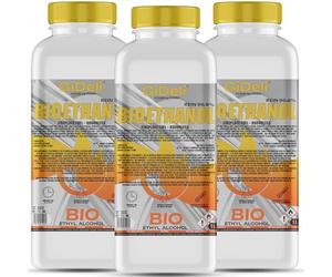 GiDeli Bioéthanol - 3 l - Sans odeur - 96,6 % d'éthanol - Pour l'intérieur et l'extérieur - Fabriqué à partir de maïs et de betterave sucrière