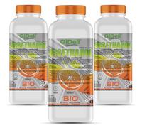 GiDeli bioéthanol 3 x 1 l Orange 96,6 % Ethanol pour cheminées d’intérieur et d’extérieur Sans fumée ni suie - À base de maïs et de betteraves à sucre