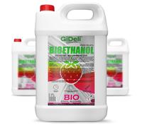GiDeli Bioéthanol - 3 x 5 l - Parfum fraise des bois - 96,6 % d'éthanol - Pour l'intérieur et l'extérieur - Sans fumée et sans suie - Fabriqué à partir de maïs et de betteraves sucrières