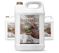 GiDeli Bioéthanol Lot de 3 bio-éthanol Parfum café 96,6 % éthanol pour intérieur et extérieur Sans fumée ni suie Fabriqué à partir de maïs et de betterave sucrière 3 x 5 l