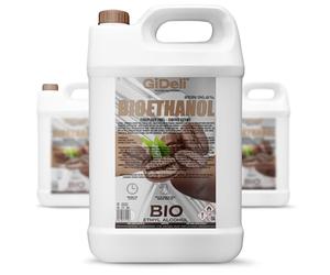GiDeli Bioéthanol Lot de 3 bio-éthanol Parfum café 96,6 % éthanol pour intérieur et extérieur Sans fumée ni suie Fabriqué à partir de maïs et de betterave sucrière 3 x 5 l