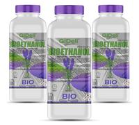 GiDeli Bioéthanol Lot de 3 x 1 l Parfum lavande 96,6 % éthanol pour cheminée intérieure et extérieure Sans fumée ni suie Fabriqué à partir de maïs et de betterave sucrière