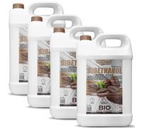 GiDeli Bioéthanol Lot de 4 x 5 l Parfum café 96,6 % éthanol pour intérieur et extérieur Sans fumée ni suie Fabriqué à partir de maïs et de betterave sucrière