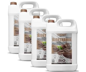 GiDeli Bioéthanol Lot de 4 x 5 l Parfum café 96,6 % éthanol pour intérieur et extérieur Sans fumée ni suie Fabriqué à partir de maïs et de betterave sucrière