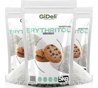 GiDeli Érythritol 15 kg en 3 Sachets - Édulcorant Zéro Calorie, Keto | aucun arrière-goût amer, respectueux des dents, se referme après usage, pour la pâtisserie et les desserts maison