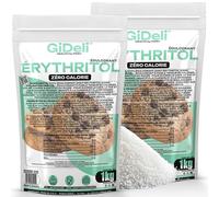 GiDeli érythritol 2 kg, substitut de sucre granulé sans calories, alternative végétalienne et amie des dents