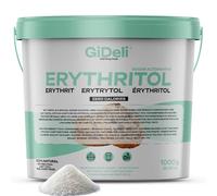 GiDeli Erythritol Seau de 1 kg de sucre cristallisé substitut alimentaire comme alternative végétalienne et sucre respectueux des dents