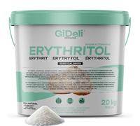 GiDeli Erythritol Seau de 20 kg de sucre cristallisé pour substitut alimentaire comme alternative au sucre végétalien et respectueux des dents
