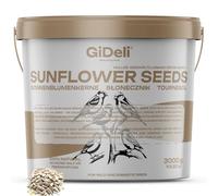 GiDeli Graines de tournesol pelées - 3 kg - Couleur naturelle - Nourriture pour oiseaux - Nourriture pour oiseaux sauvages - Tournesols dans un seau