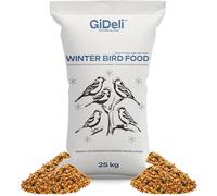 GiDeli Graines Oiseaux Jardin 25 kg - Nourriture d'hiver - Extérieur | mélange multi-graines pour de nombreuses espèces, avec tournesol noir et lin, sans conservateurs, 364,36 kcal/100 g