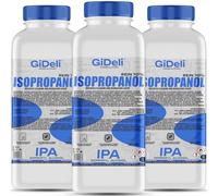 GiDeli Isopropanol 70 % 3 x 1 litre - Nettoyant à haute teneur en alcool isopropylique IPA - Pour le nettoyage des composants électroniques, lentilles et écrans