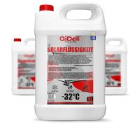 GiDeli Liquide Solaire 3 x 5 L - Antigel Prêt à l'Emploi jusqu'à -32 °C | à base de propylène glycol non toxique, pour capteurs solaires, protection fiable contre la corrosion, efficacité thermique