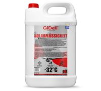 GiDeli Liquide Solaire 5 L - Antigel Prêt à l'Emploi jusqu'à -32 °C | à base de propylène glycol non toxique, pour capteurs solaires, protection fiable contre la corrosion, efficacité thermique