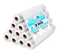 GiDeli Lot de 10 rouleaux de film étirable transparent - 450 m / 50 cm - Matériau d'emballage sur rouleaux - Film pour meubles - Film pour déménagement