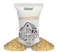 GiDeli Maïs fourrage jaune 10 kg - Grains de maïs cassés de qualité alimentaire - Nourriture pour poules, canards, chevaux et pigeons