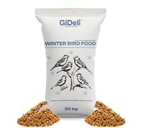 GiDeli Nourriture pour oiseaux sauvages d'hiver 30 kg - Nourriture pour oiseaux sauvages toute l'année - Nourriture pour mésanges pour jardin et balcon avec graines de lin riches en oméga-3, calcium