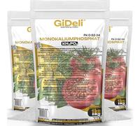 GiDeli Phosphate Monopotassique MKP 3 x 1 kg - Engrais Hydrosoluble | pour fertirrigation et usage foliaire, favorise floraison et fructification, sans azote, pour potager et serre