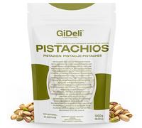 GiDeli Pistaches grillées et salées 1 kg avec bol - Snack copieux idéal pour les apéritifs et les fêtes