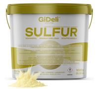 GiDeli Poudre de soufre 1000 g inorganique 99,9 % fine pour l'industrie cosmétique entretien du sol soufre dans un seau de 1 kg