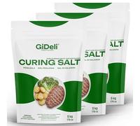 GiDeli Sel nitrite pour viande, saucisse et jambon 15 kg - Grains fins - Parfait pour le séchage à sec et le séchage humide - 3 x 5 kg
