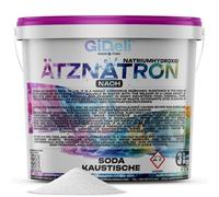 GiDeli Soude Caustique 3 kg - Hydroxyde de Sodium NaOH en Flocons | dégraissant, nettoyant pour canalisations, pour la fabrication du savon, usage industriel
