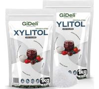 GiDeli Xylit 2x1kg, Substitut de Sucre à Teneur Réduite en Calories | Granulé, E967 à l'État Pur, Sachet Doypack avec Fermeture Zip, pour Café, Thé, Pâtisseries, Smoothies, Confitures