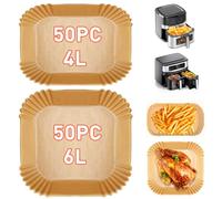 Gidgimo 100 pcs de feuilles de cuisson pour friteuse à air à double panier G230Ultra G230Max 10 L, papier sulfurisé jetable pour double zone de 4-10 L, antiadhésif, résistant à l’huile, sans BPA