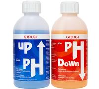 GIDIGI Kit de contrôle du pH pour Eau hydroponique, liquides pH Up et Down | (500 ml au total), solution tampon de qualité supérieure pour la stabilité du pH. Correcteur de pH pour le sol et l'eau