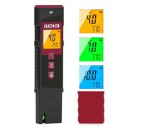 GIDIGI pH-mètre numérique, testeur de pH pour eau avec écran couleur | bandelettes de test pH avec écran LCD rétroéclairé couleur, convient aux piscines et aquariums hydroponiques