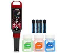 GIDIGI Testeur de sel pour piscine, Testeur de pH 5 en 1 avec écran couleur | Affichage simultané du pH, de la salinité et de la température,Convient aux piscines, aquariums, spas et hydroponiques